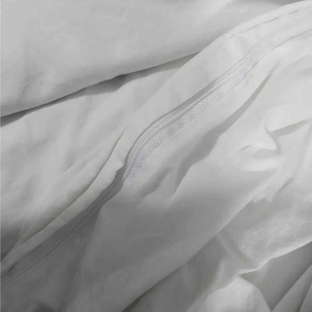 BEDSURE! PURE WHITE 100% FINE COTTON ZIPPER CLOSURE DUVET COVER! FULL SIZE!